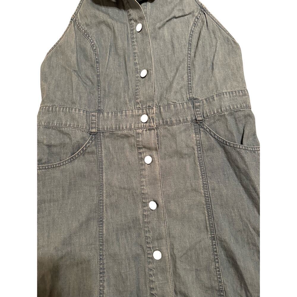 Free People Movement Women’s Sami Button Front Chambray Halter Mini Dress Size L - Picture 10 of 10